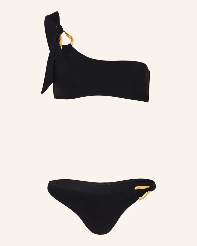 Zimmermann One-Shoulder-Bikini Roselight schwarz Schwarz
