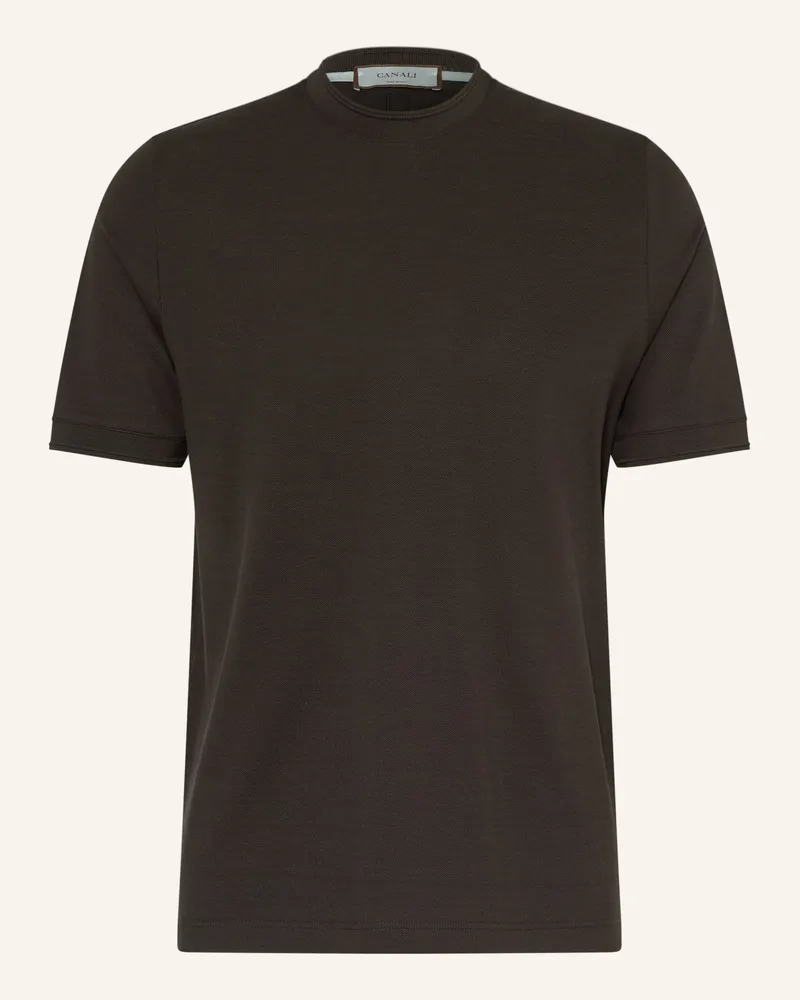 Canali T-Shirt braun Dunkelbraun