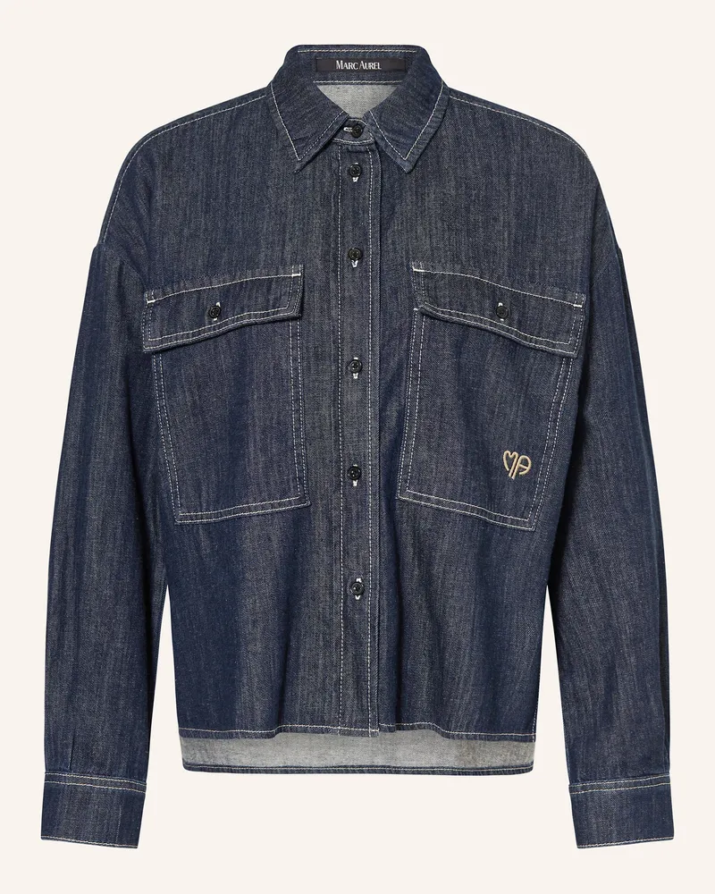 MARC AUREL Jeansbluse blau Dunkelblau