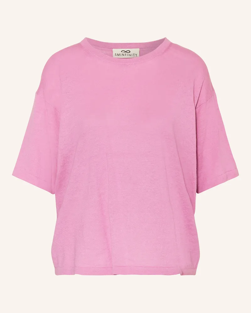 SMINFINITY Strickshirt mit Leinen Pink