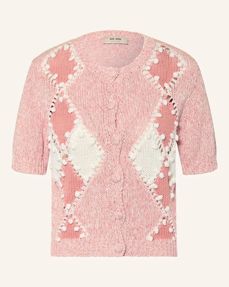 Mos Mosh Strickjacke Mmelio Mit Leinen rosa Hellrot