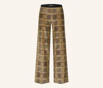 Marlenehose Mit Glitzergarn braun