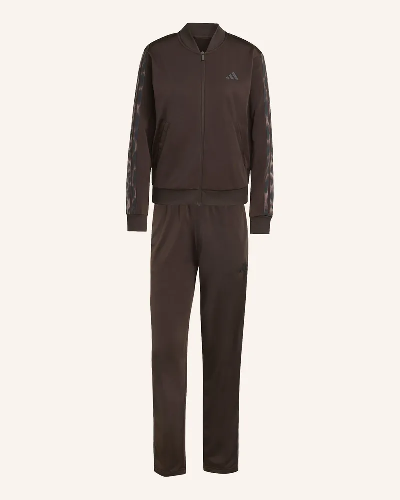 adidas TRAININGSANZUG 3-STRIPES LEOPARD PRINT Braun