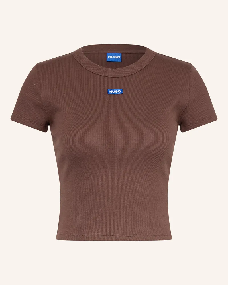 HUGO BOSS Cropped-Shirt Braun