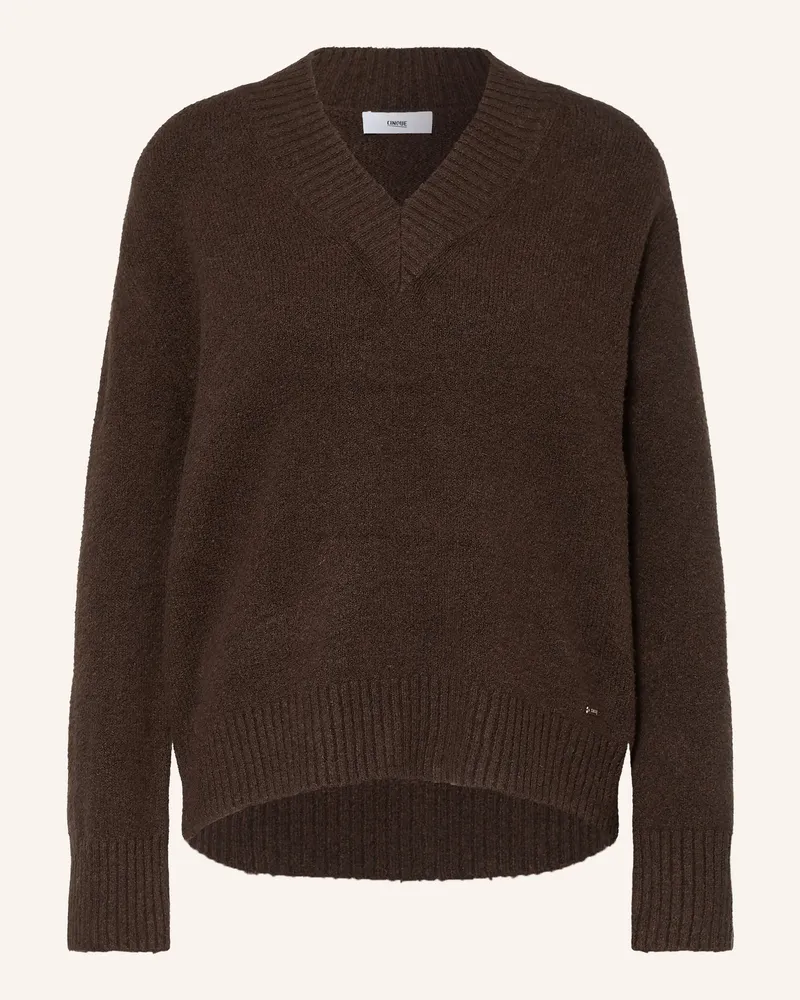 cinque Bouclé-Pullover Cizaro braun Dunkelbraun