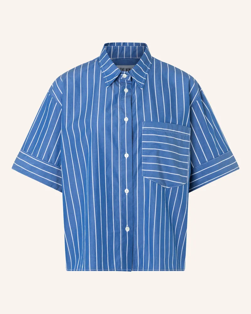 THE.NIM Hemd Woman Short Sleeves Cotton Shirt blau Hellblau