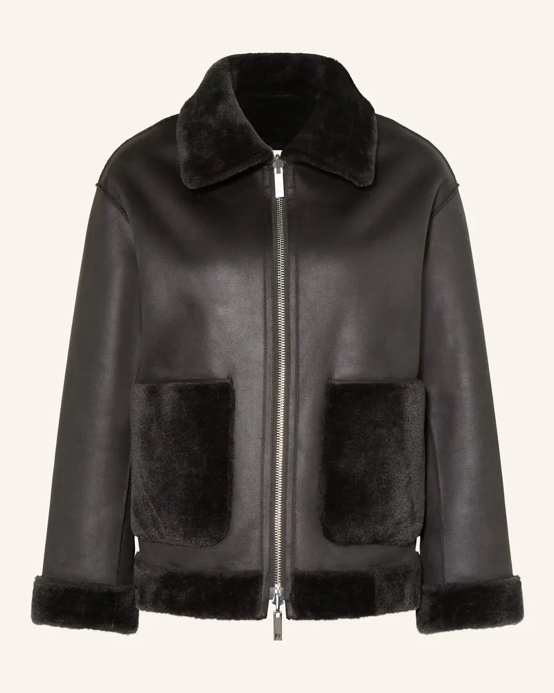 MARELLA Jacke zum Wenden mit Kunstfell Dunkelgrau