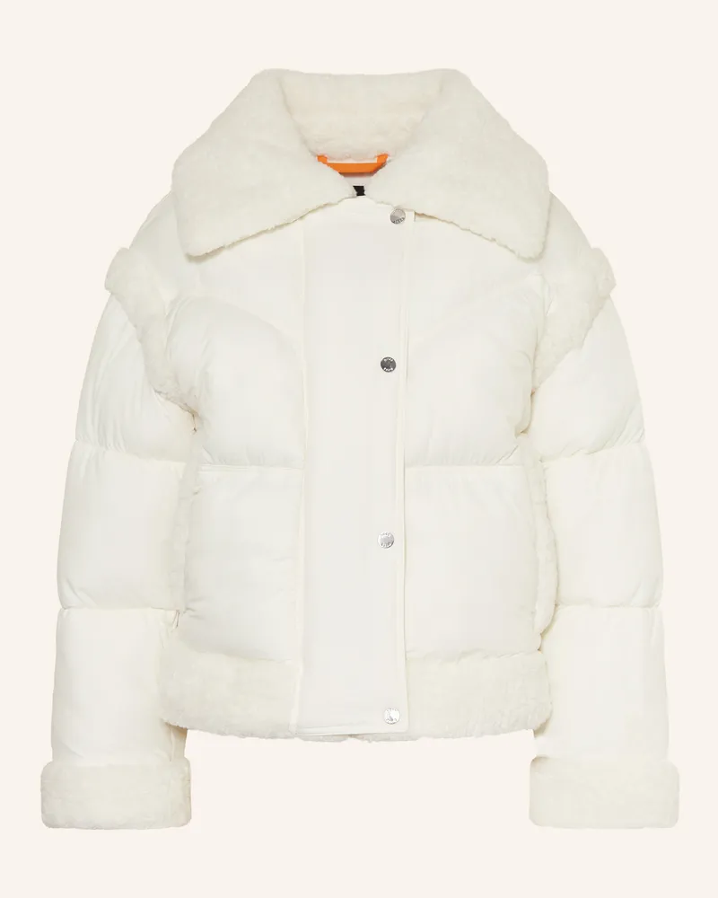 HUGO BOSS Steppjacke Pajuna Mit Teddyfell weiss Weiss