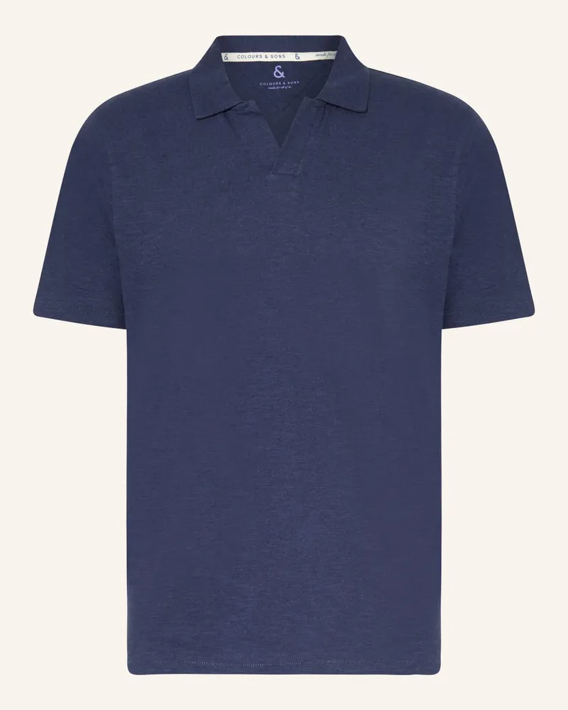 colours & sons Jersey-Poloshirt Blau