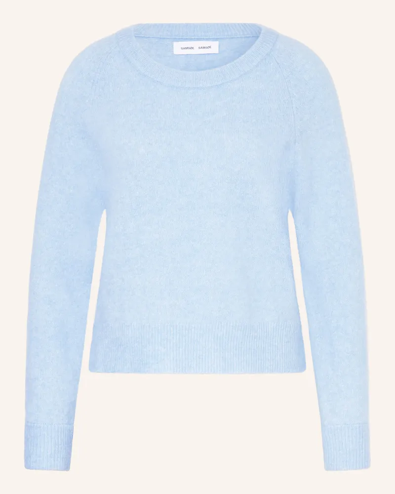 Samsøe & Samsøe Pullover Nor O-N Short Mit Alpaka blau Hellblau