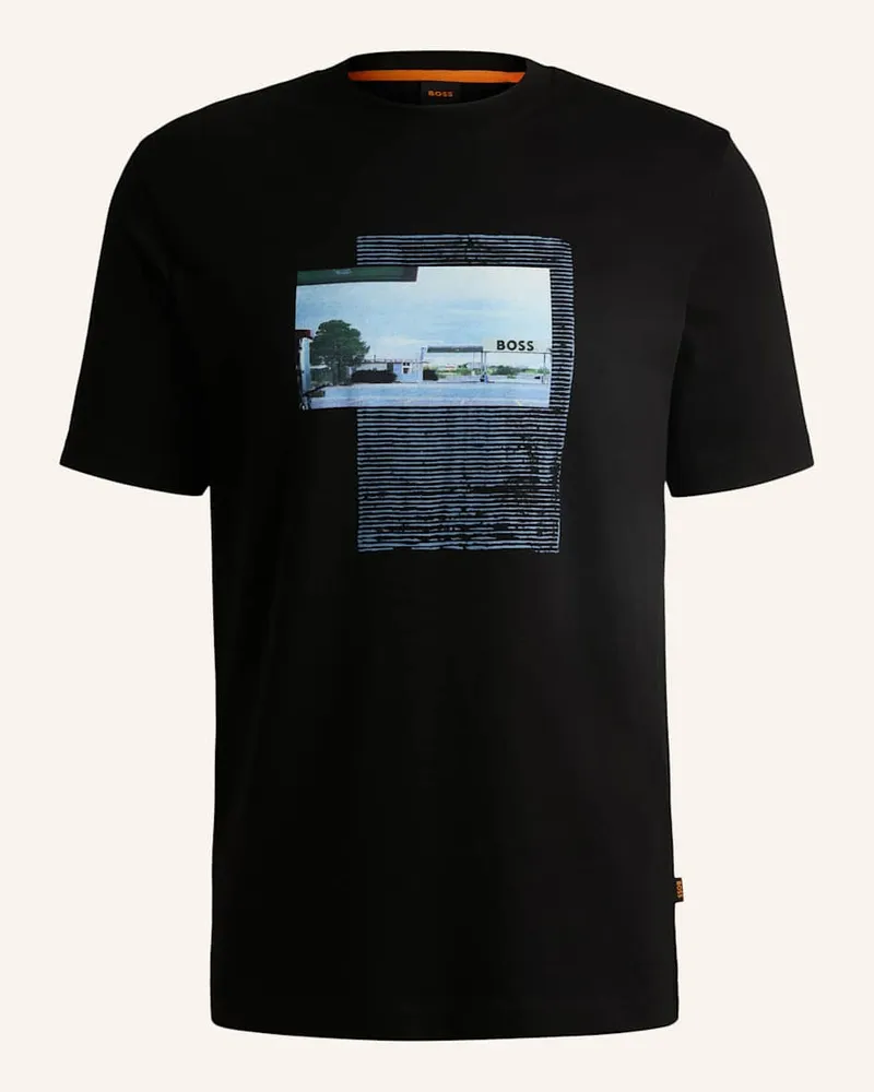 HUGO BOSS T-Shirt TE_ONTHEWAY Regular Fit Schwarz
