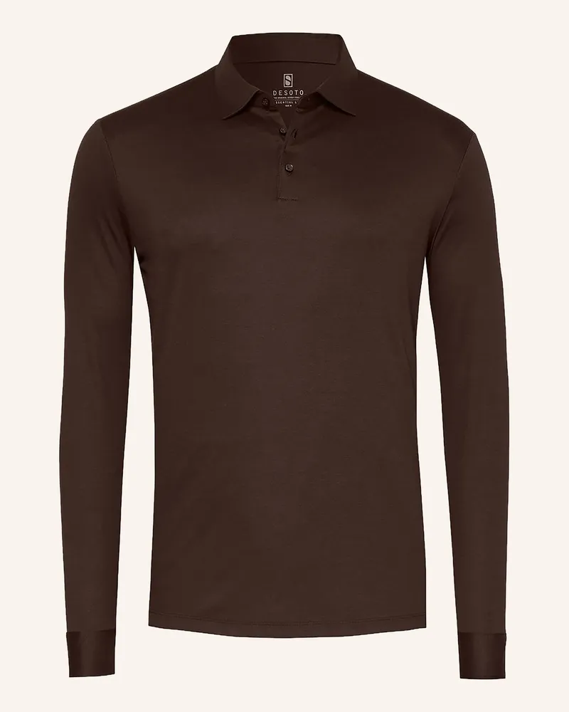 DESOTO Jersey-Poloshirt braun Dunkelbraun