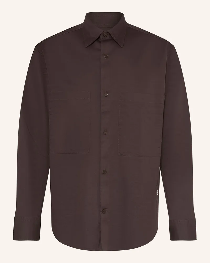 NN 07 Hemd Freddy Relaxed Fit braun Dunkelbraun