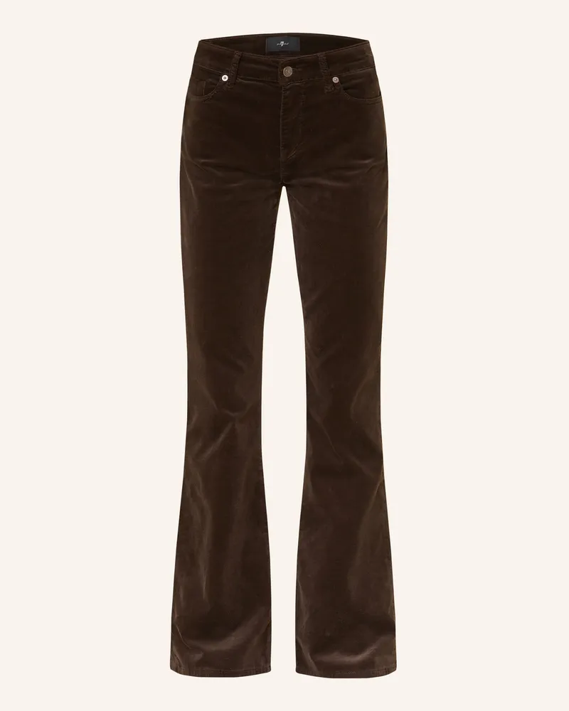 7 for all mankind Bootcut-Hose The Leggy Bootcut Aus Samt braun 21f