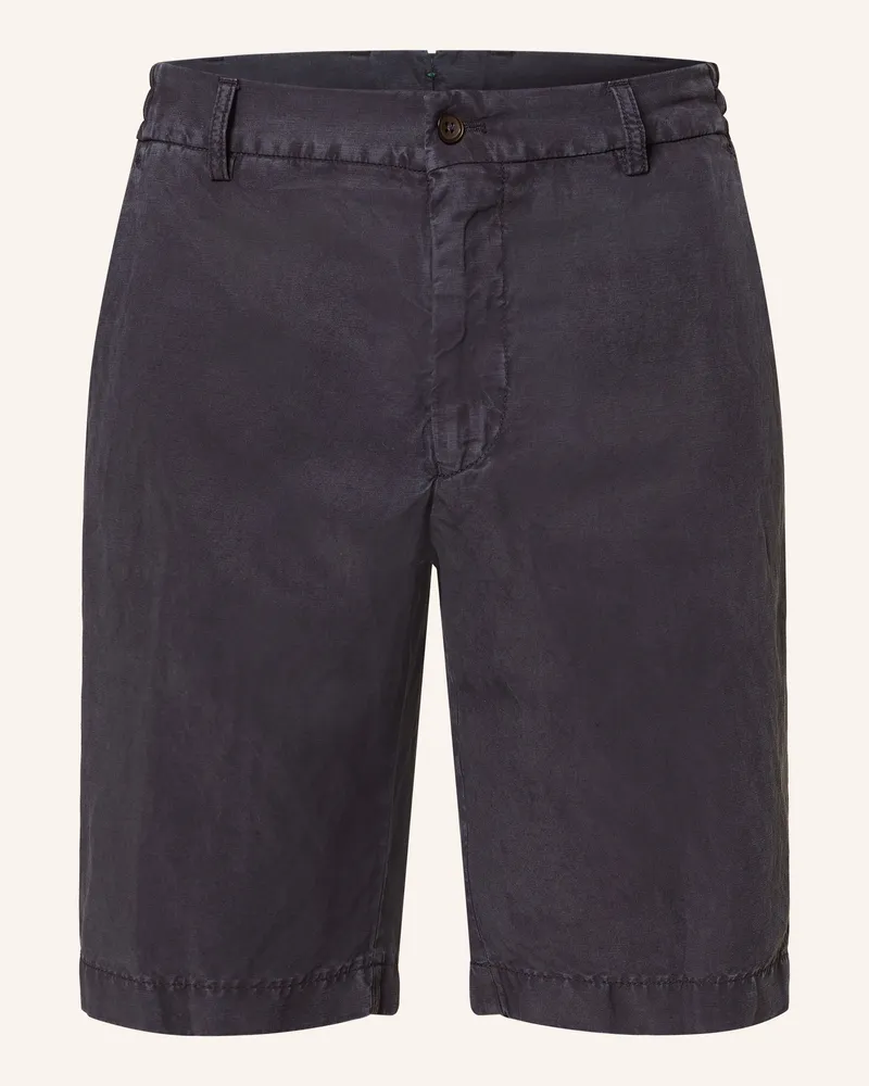 Berwich Chinoshorts Mit Leinen blau Dunkelblau