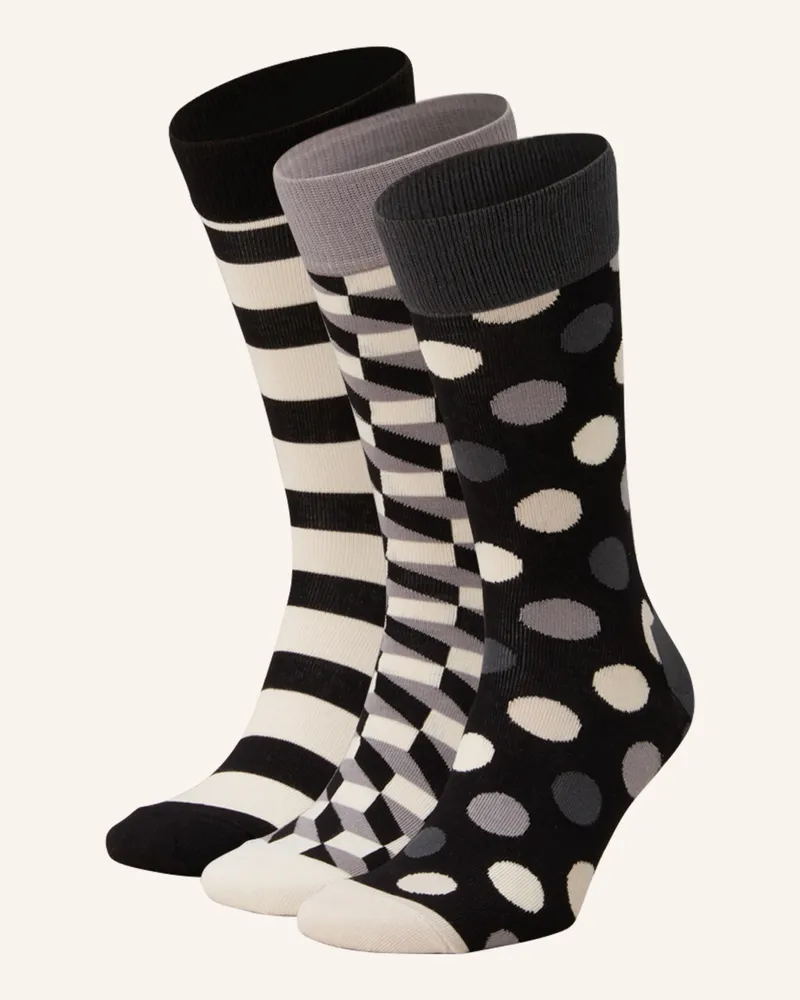 Happy Socks 4er-Pack Strümpfe CLASSIC BLACK & WHITE mit Geschenkbox 9000