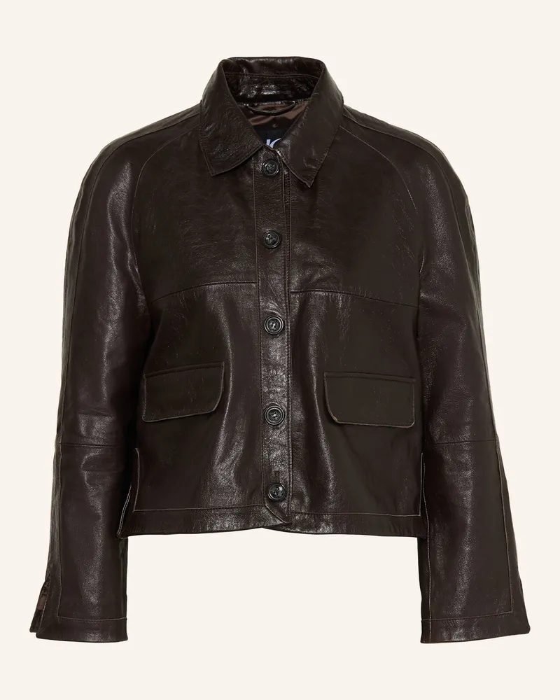Luisa Cerano Lederjacke braun Dunkelbraun