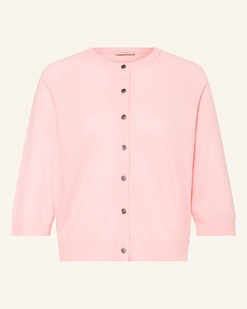 lilienfels Strickjacke aus Cashmere mit 3/4-Arm Rosa