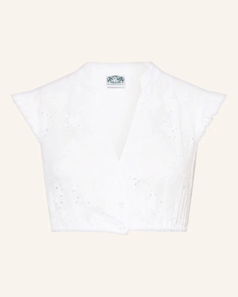 Hammerschmid Dirndlbluse ANJA mit Lochspitze Weiss