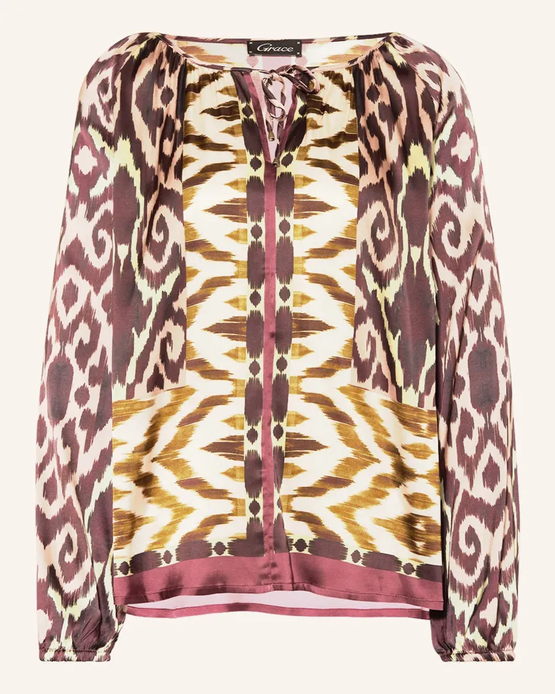 Grace Blusenshirt Aus Satin rot Dunkelrot