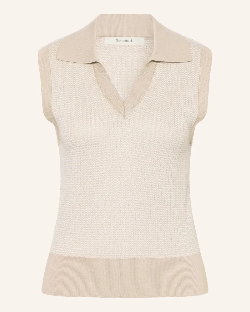 Selected Stricktop beige Beige