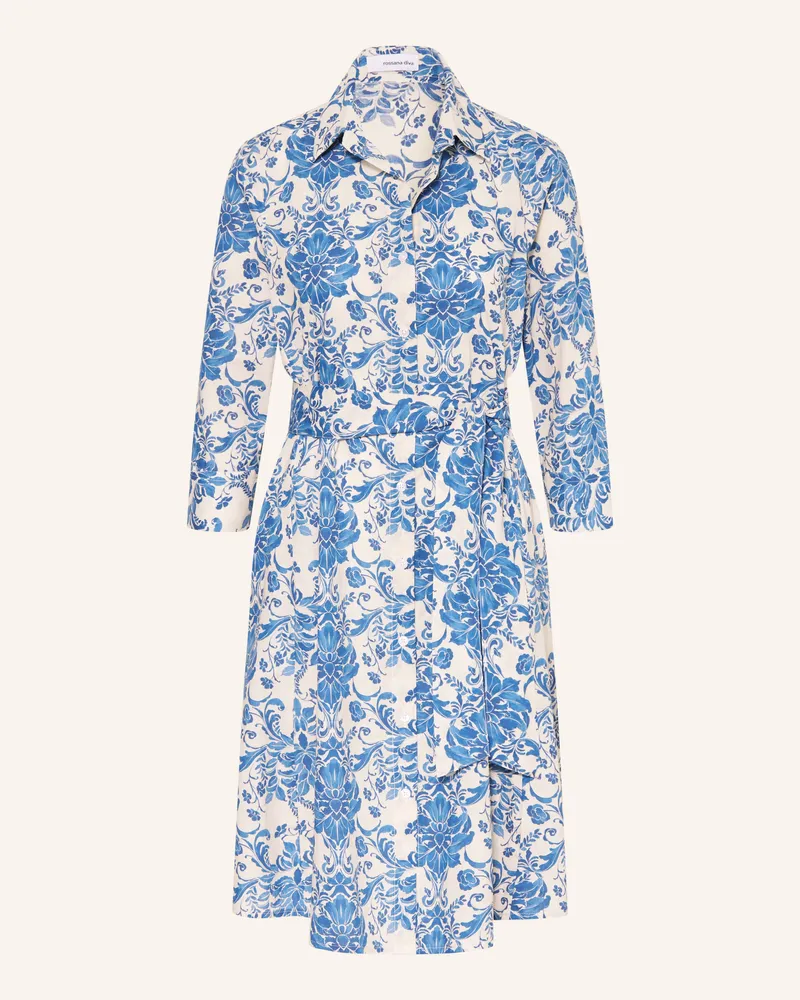 Rossana Diva Hemdblusenkleid Mit 3/4-Arm blau Weiss