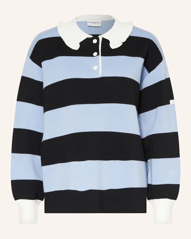 Claudie Pierlot Strick-Poloshirt schwarz Dunkelblau