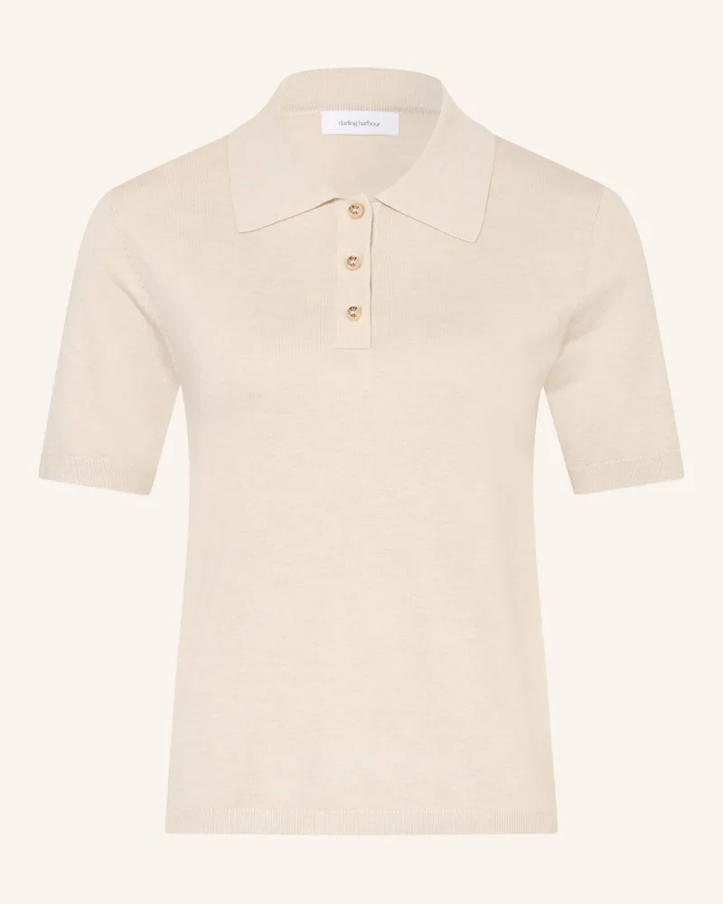 Darling Harbour Strick-Poloshirt beige Sand