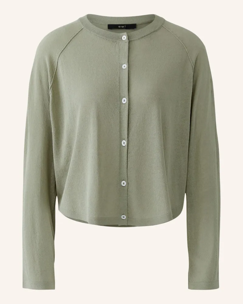 Oui  Strickjacke gruen Grün