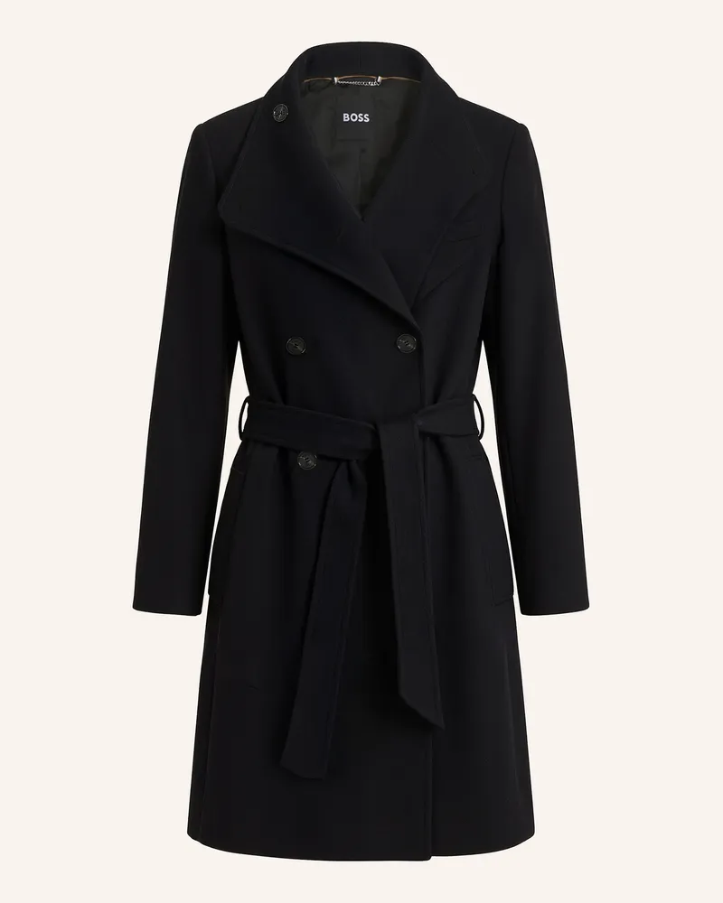 HUGO BOSS Mantel Cedandy1_In Regular Fit schwarz Schwarz