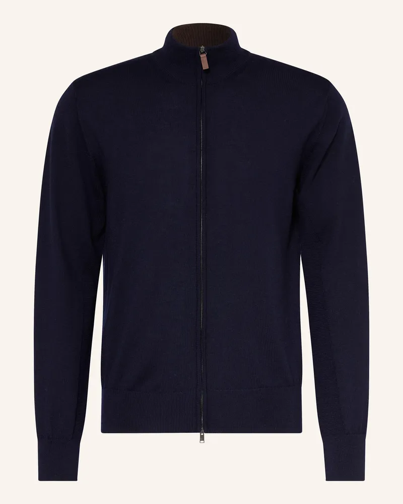 Eton Strickjacke aus Merinowolle Dunkelblau