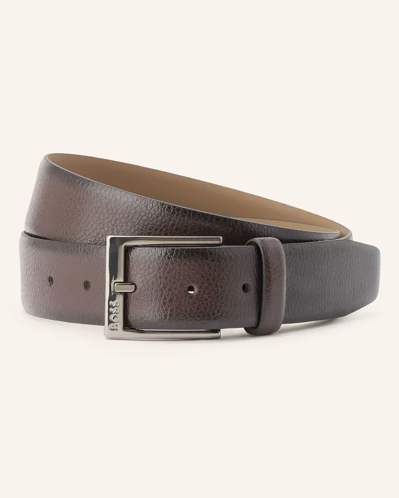 HUGO BOSS Ledergürtel Elloy braun Dunkelbraun