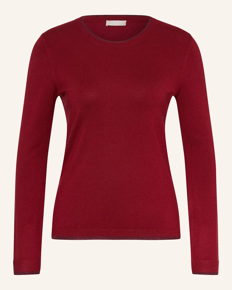 Liu Jo Pullover mit Glitzergarn Dunkelrot