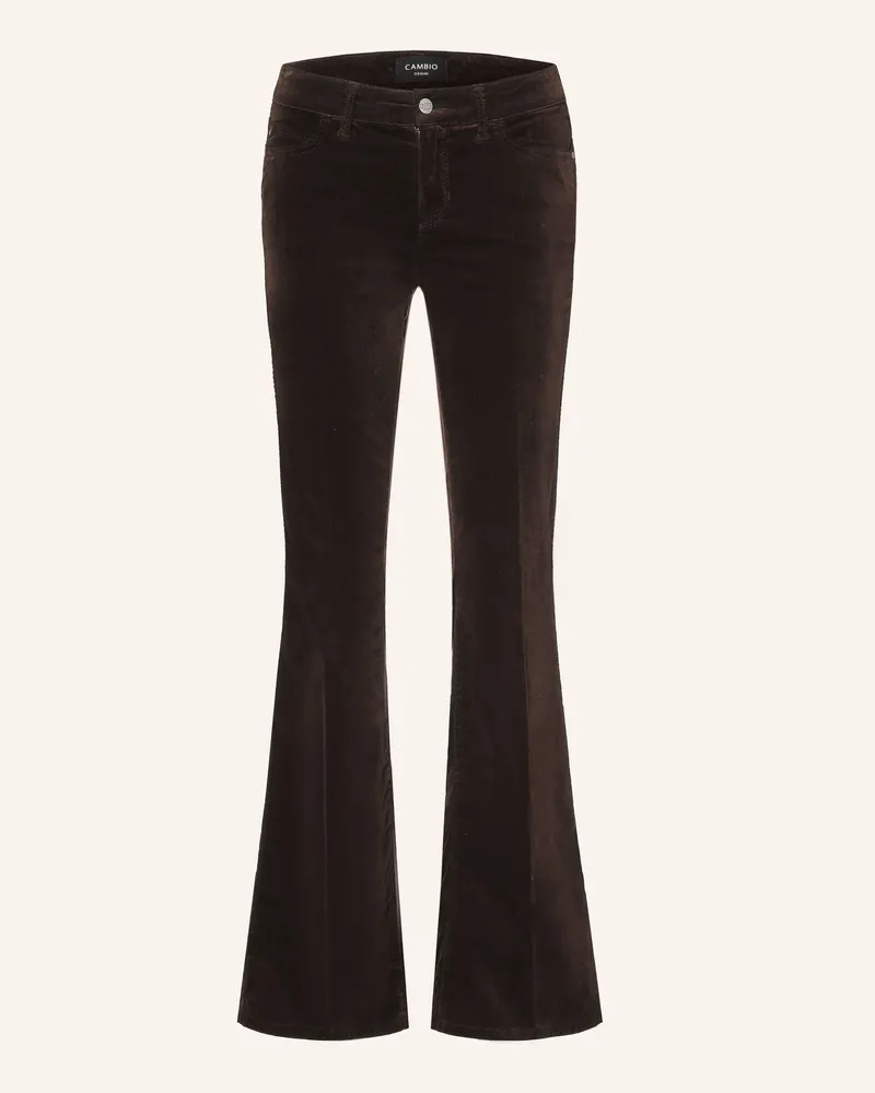 Cambio Bootcut-Hose Paris Aus Samt braun 771