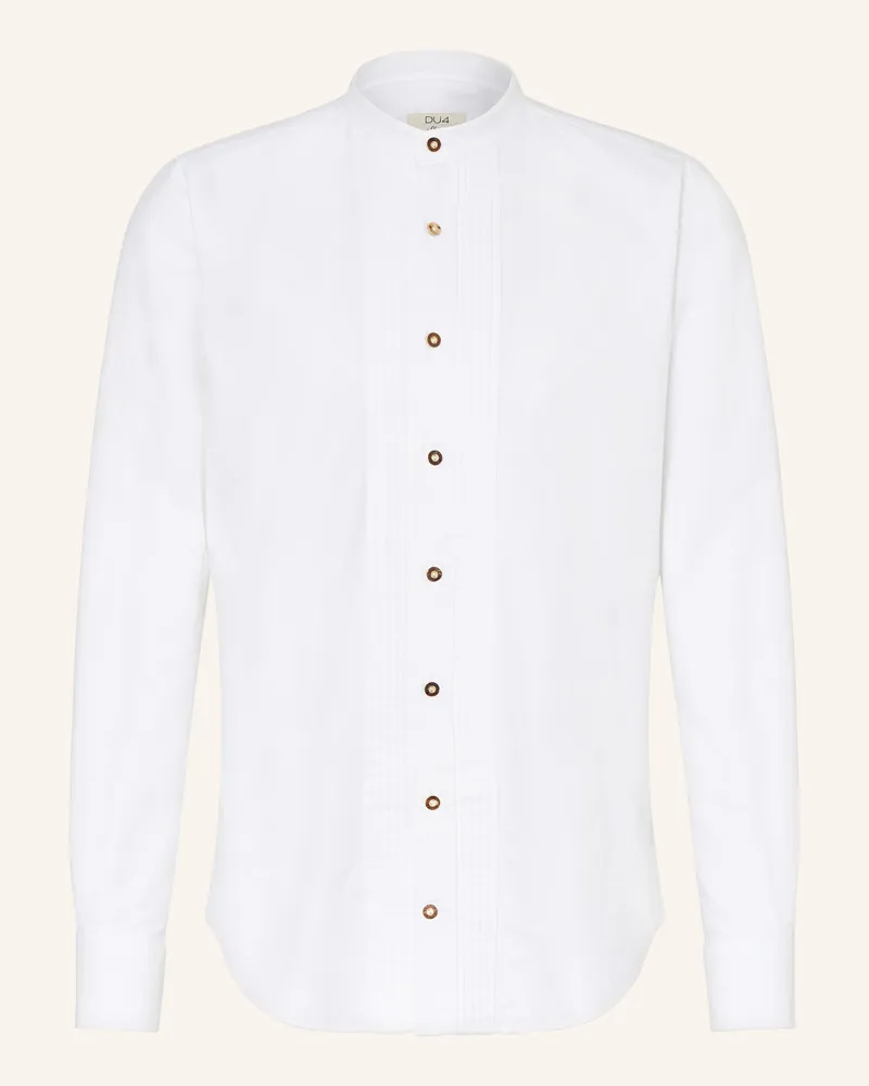 DU4 Trachtenhemd FIPS Slim Fit mit Stehkragen Weiss