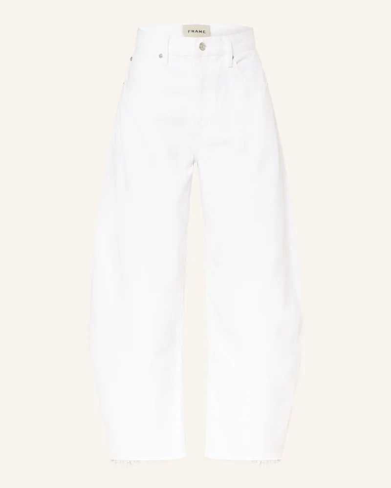 Frame Denim Barrel Jeans The Bubble Crop weiss Wtnf