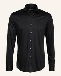 van Laack Jerseyhemd Slim Fit Schwarz