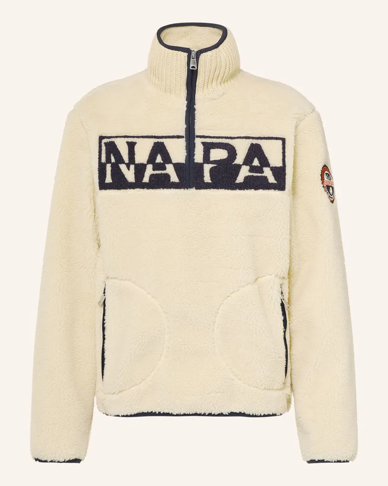 Napapijri Fleece-Troyer Archive weiss Creme