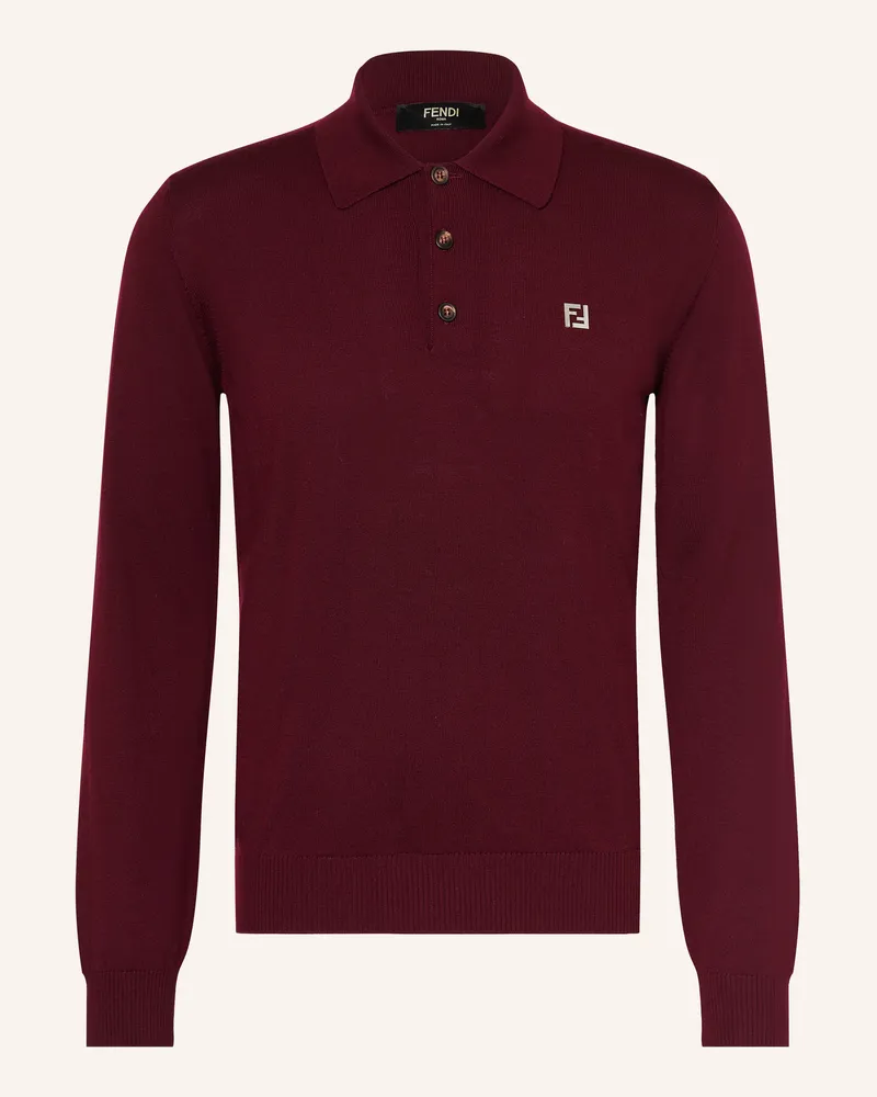 Fendi Strick-Poloshirt rot Dunkelrot
