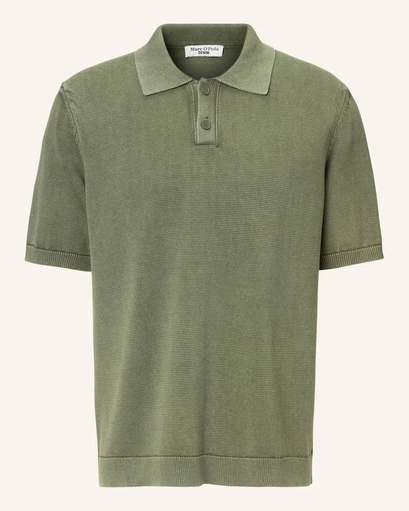 Marc O'Polo Strick-Poloshirt Dunkelgrün