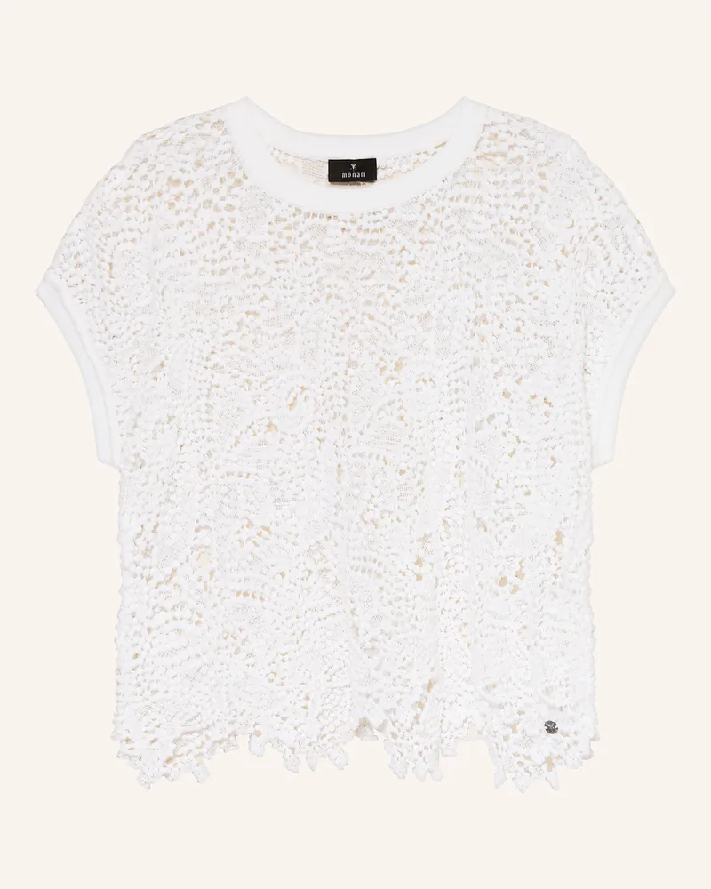 monari Strickshirt aus Lochspitze Weiss