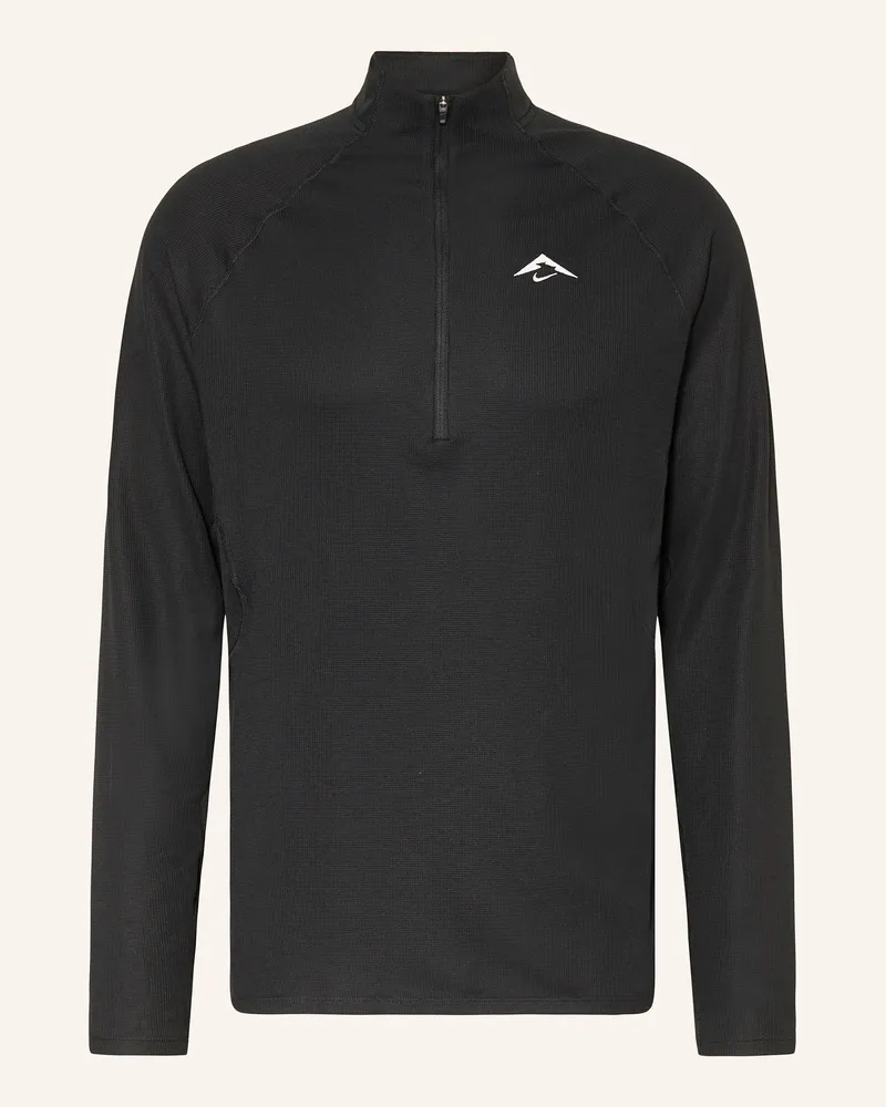 Nike Piqué-Laufshirt Trail schwarz Schwarz
