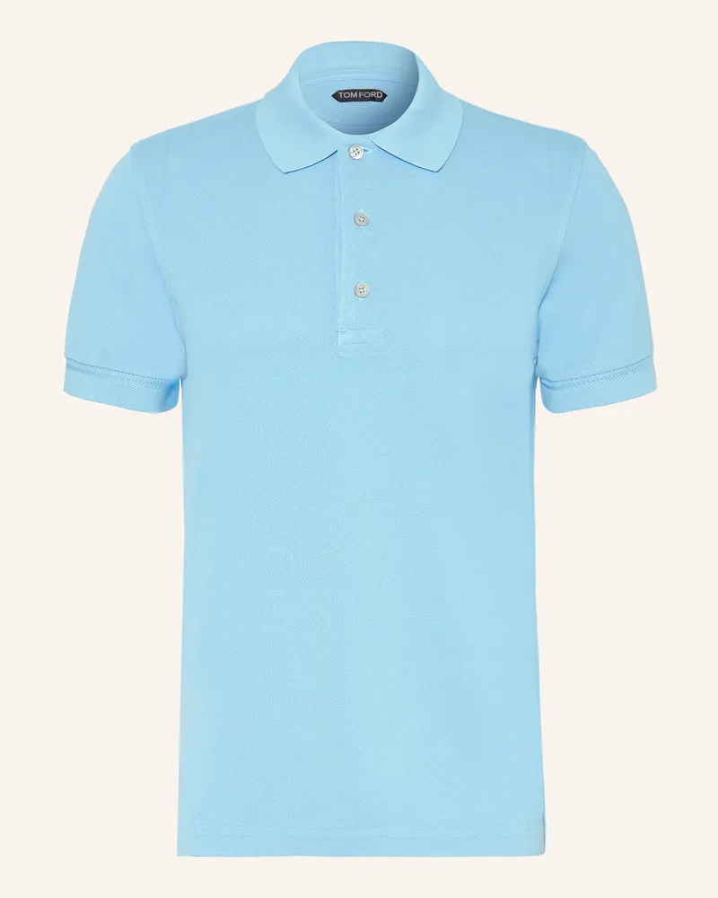 Tom Ford Piqué-Poloshirt blau Türkis
