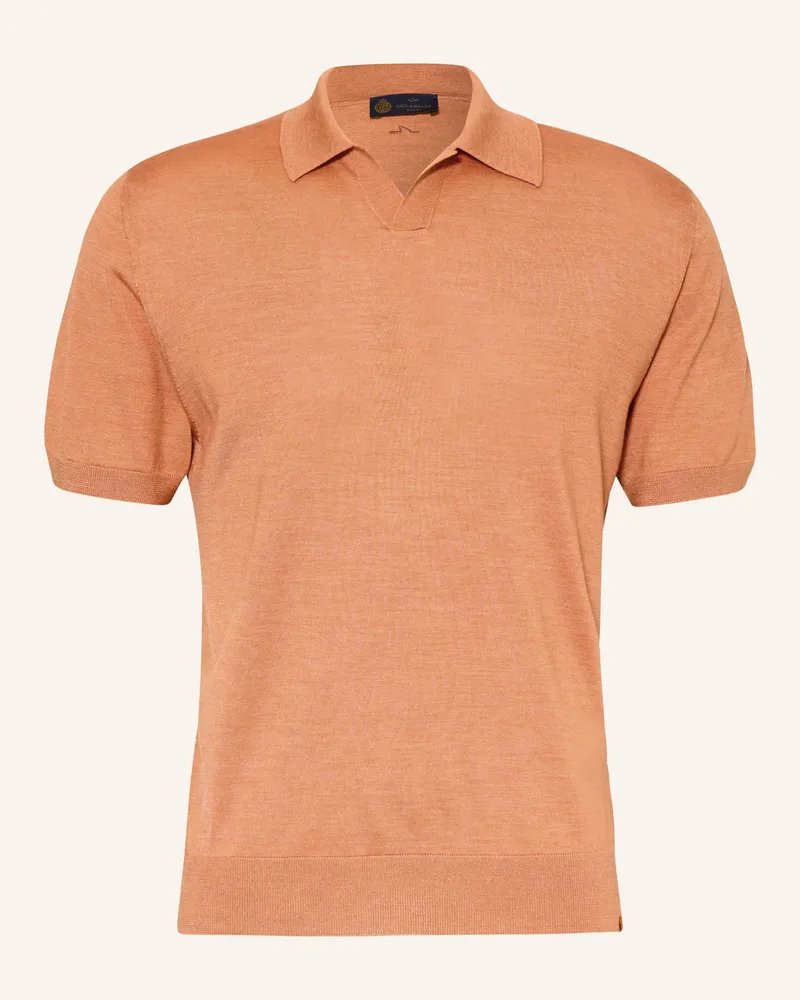 Paul & Shark Strick-Poloshirt Mit Seide orange Hellorange