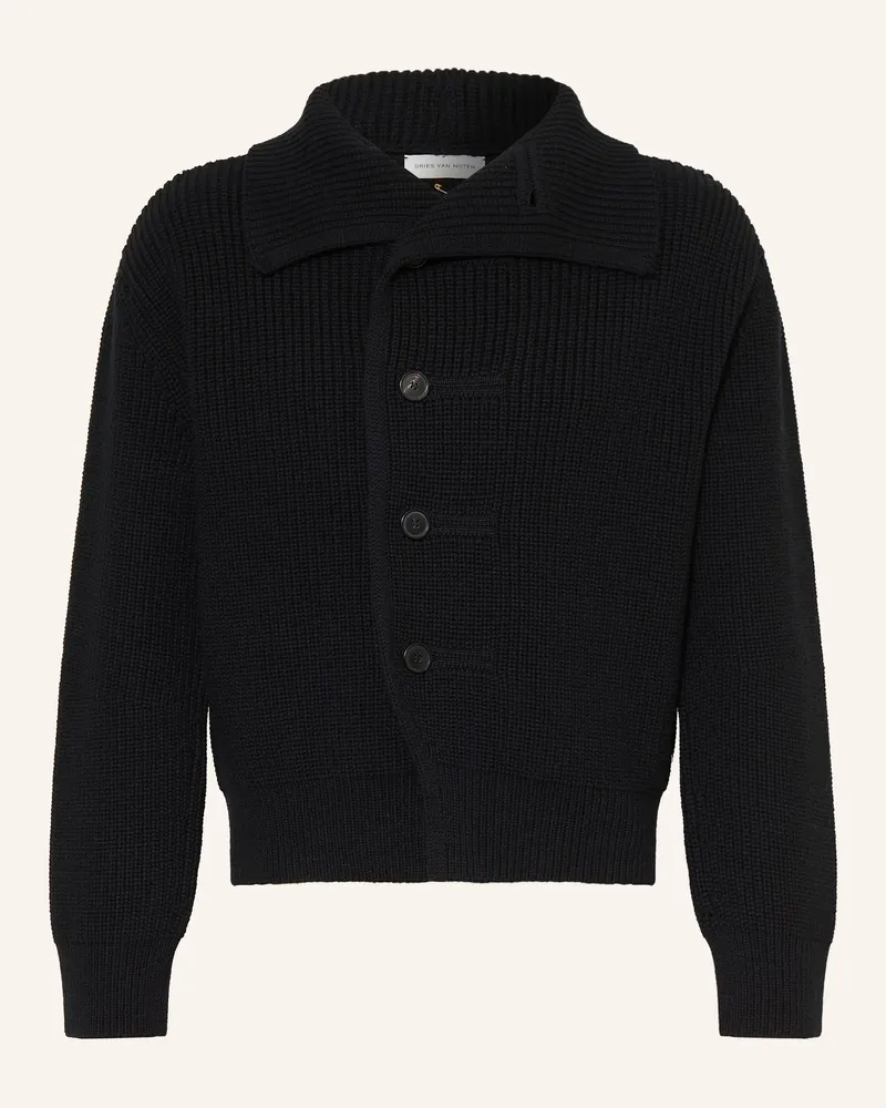 Dries van Noten Strickjacke Marino schwarz Schwarz