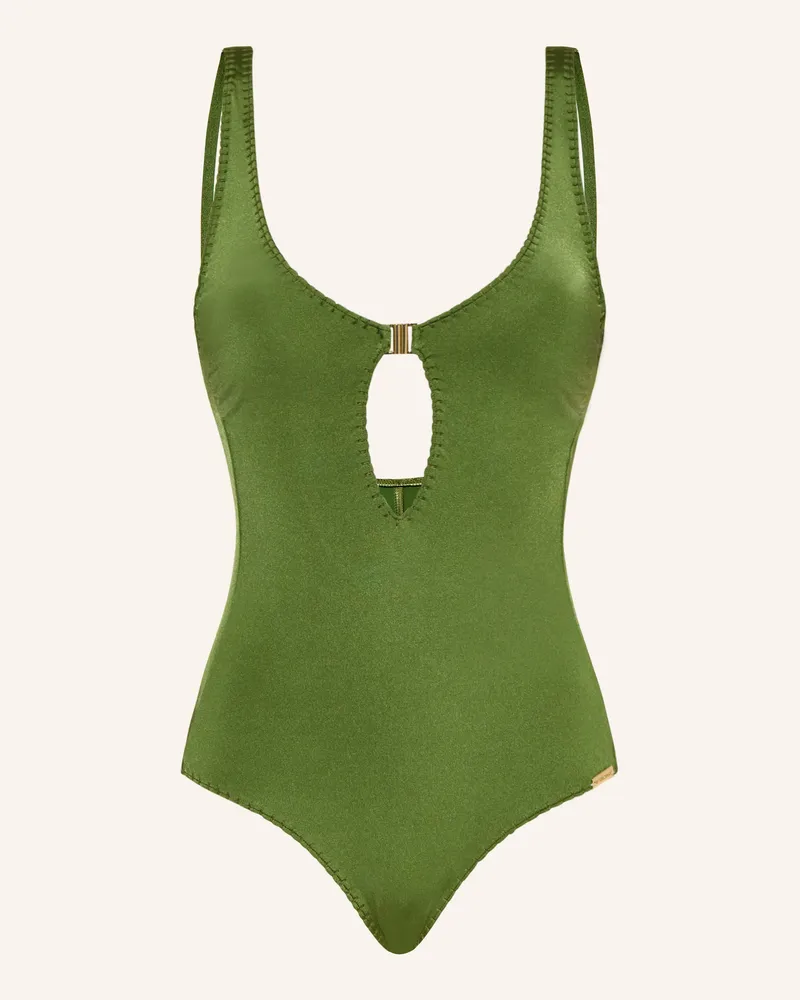 watercult Badeanzug Crafted Essentials Mit Cut-Out gruen Oliv