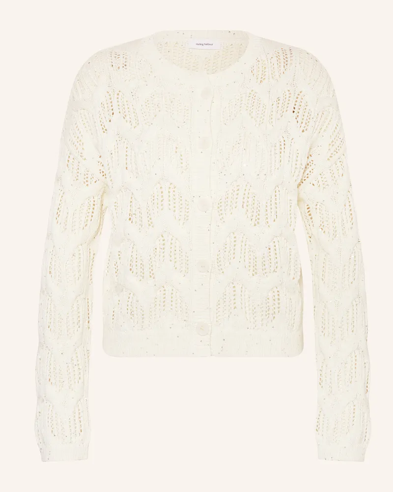 Darling Harbour Strickjacke Mit Pailletten weiss Ecru