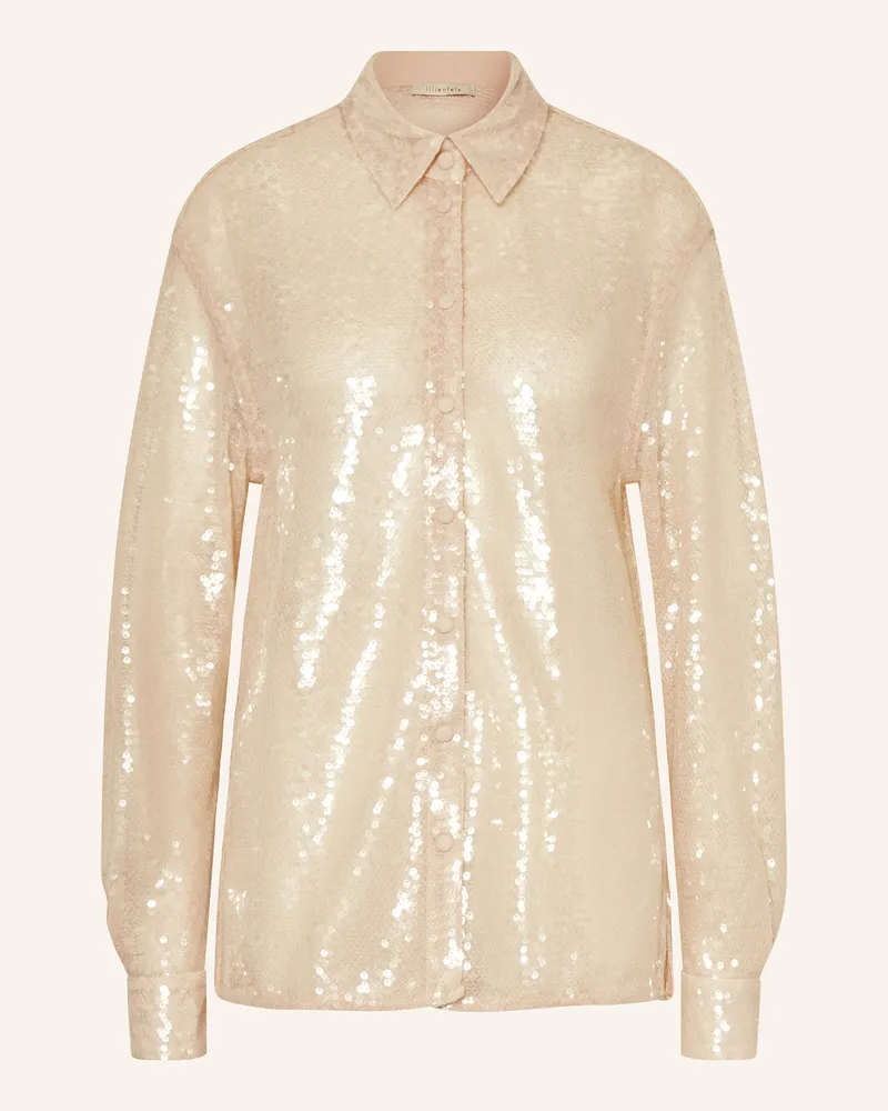 lilienfels Hemdbluse mit Pailletten Creme