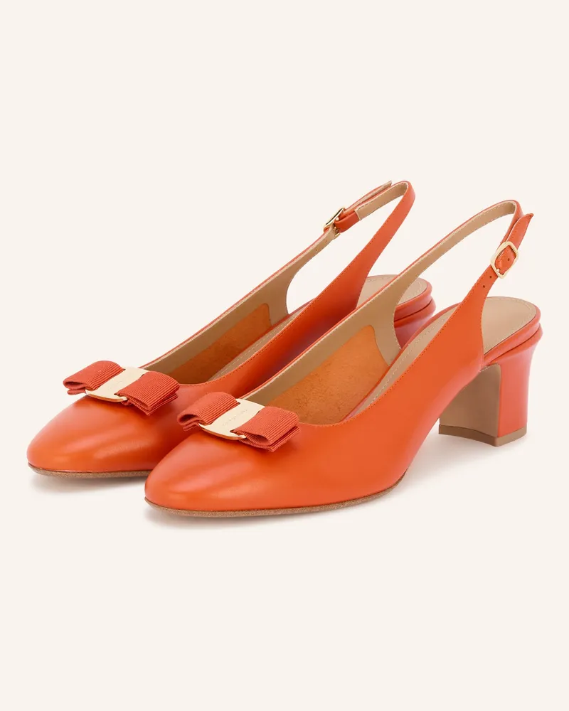 Ferragamo Slingpumps New Vara rot Dunkelorange