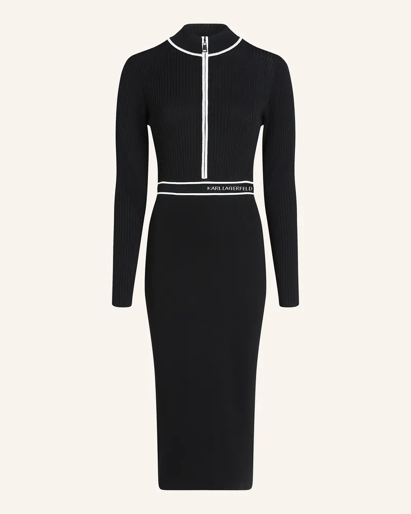 Karl Lagerfeld STRICKKLEID MIT KARL-LOGO Schwarz